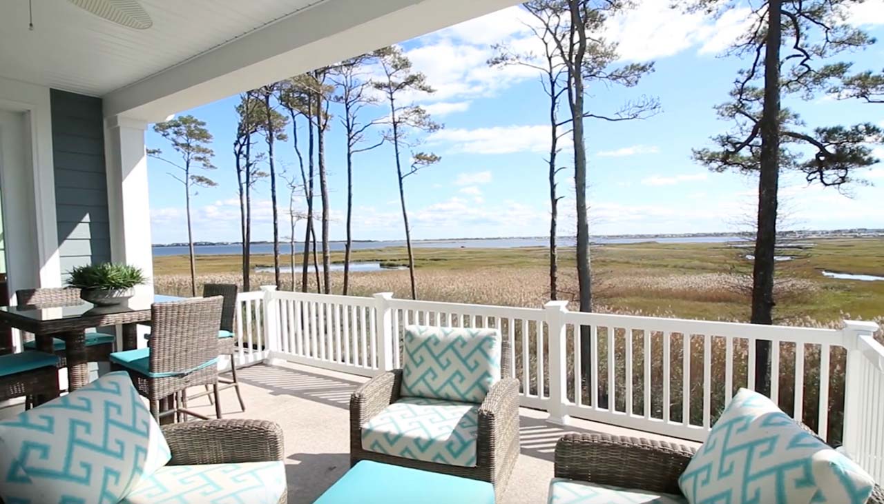 Porch view overlooking water